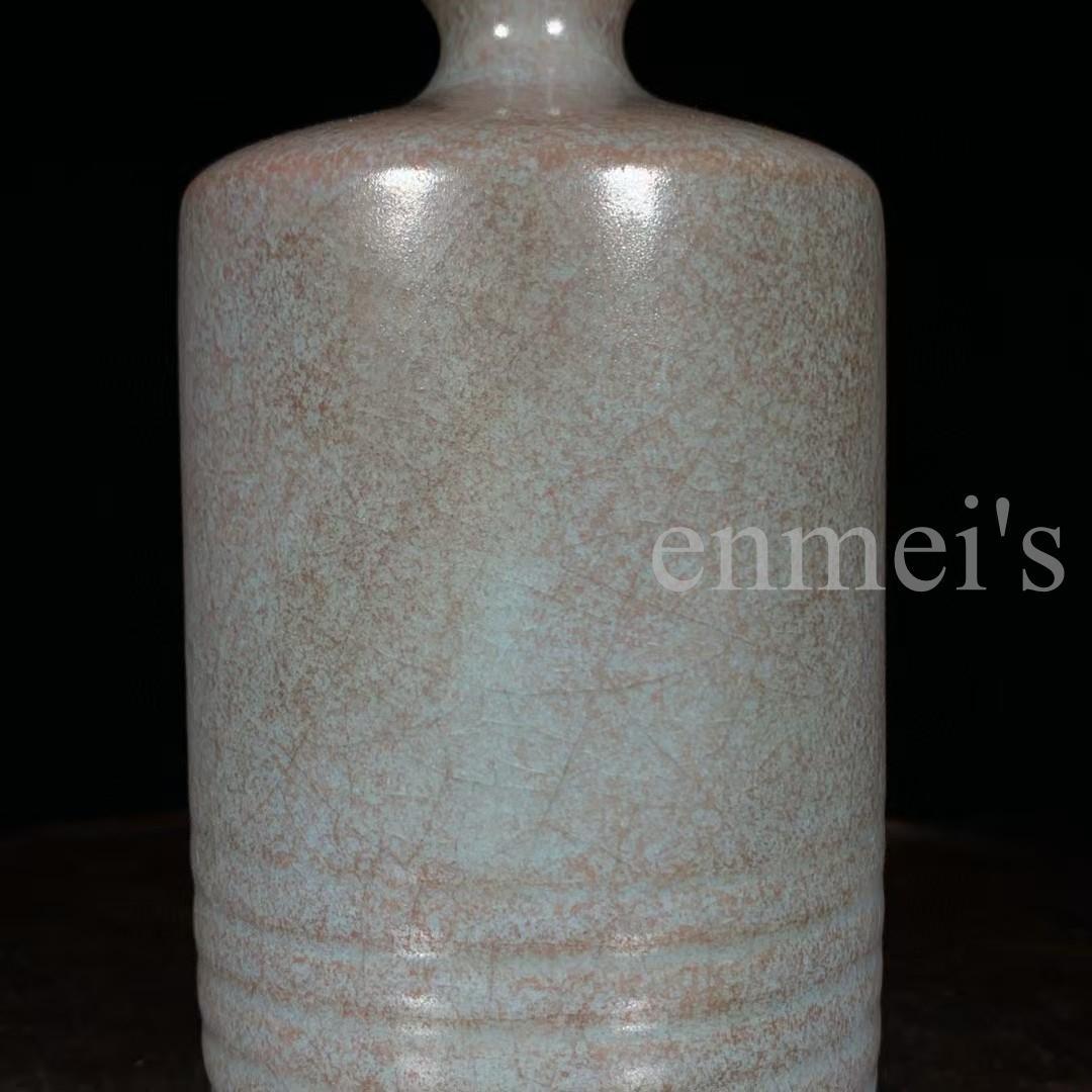 中国古美術・希少・旧蔵品・宋代冬瓜瓶（陶磁器）•汝窯・案頭・置物・文房具