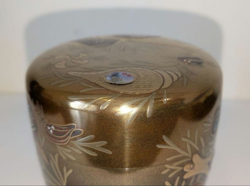 個人秘蔵-茶道具さま専用『海松貝蒔絵』大棗　新家新斎作　棗　茶器　螺鈿　内金梨子