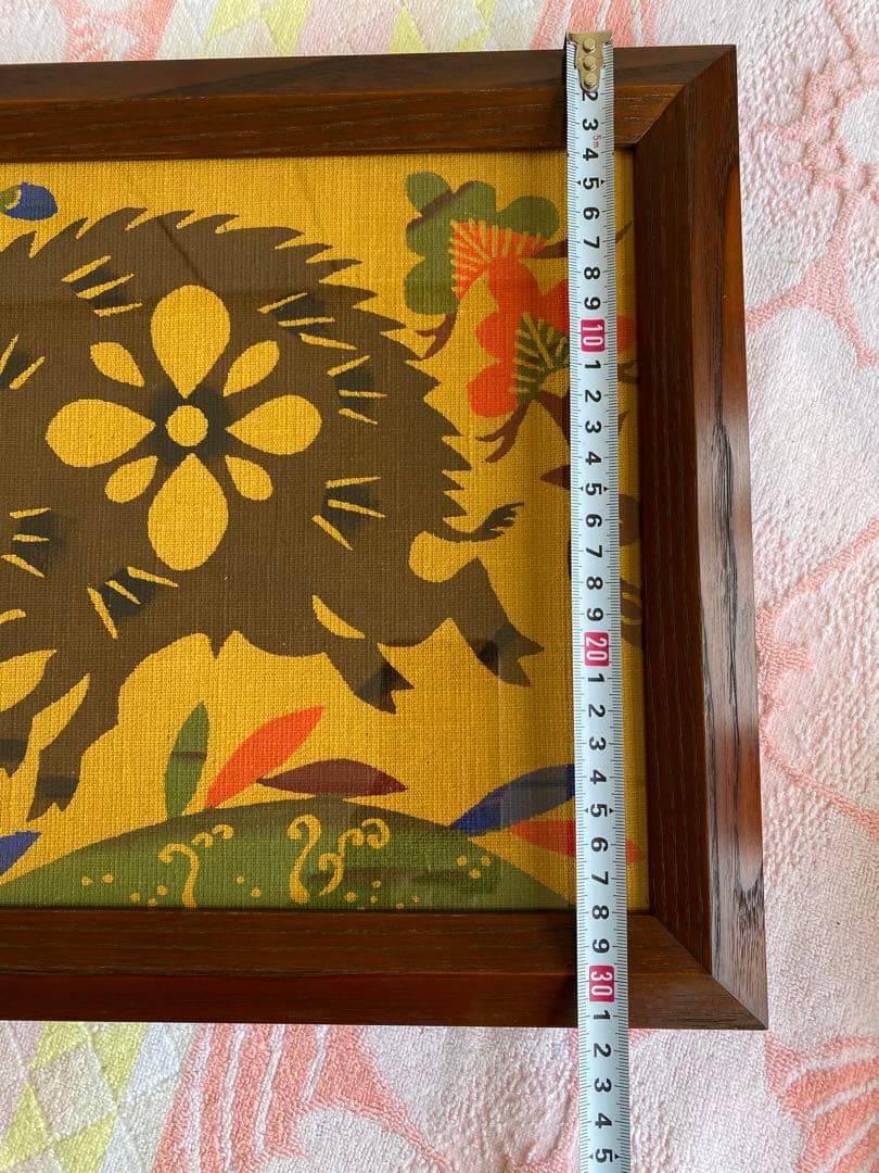 柚木沙弥郎 型染絵 猪　干支　額縁　染織工芸作家　民藝