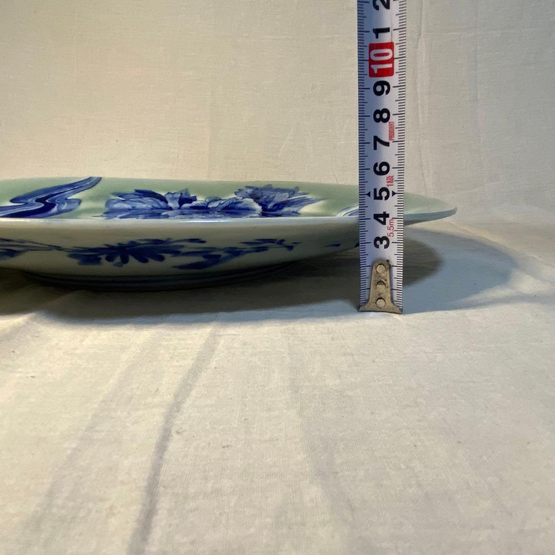 伊万里　古伊万里　大皿　青磁　染付　花鳥の図