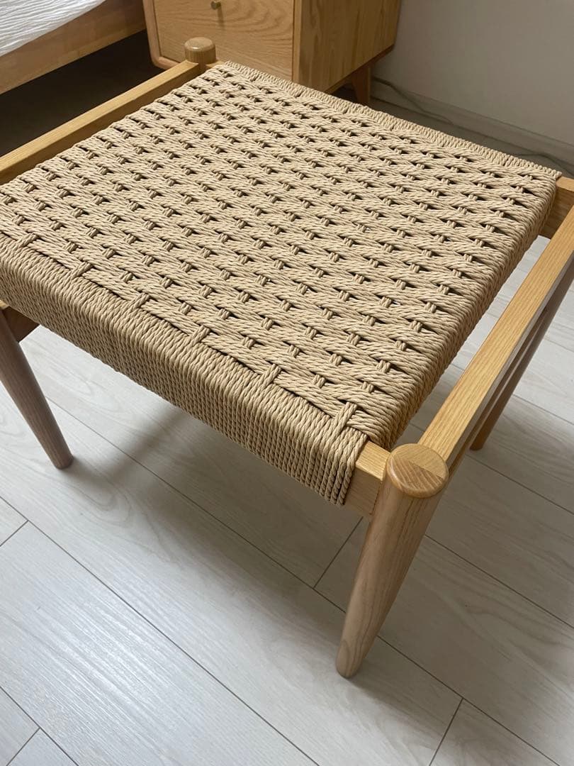 ペーパーコードスツール 無垢材　木製　椅子【送料込み】