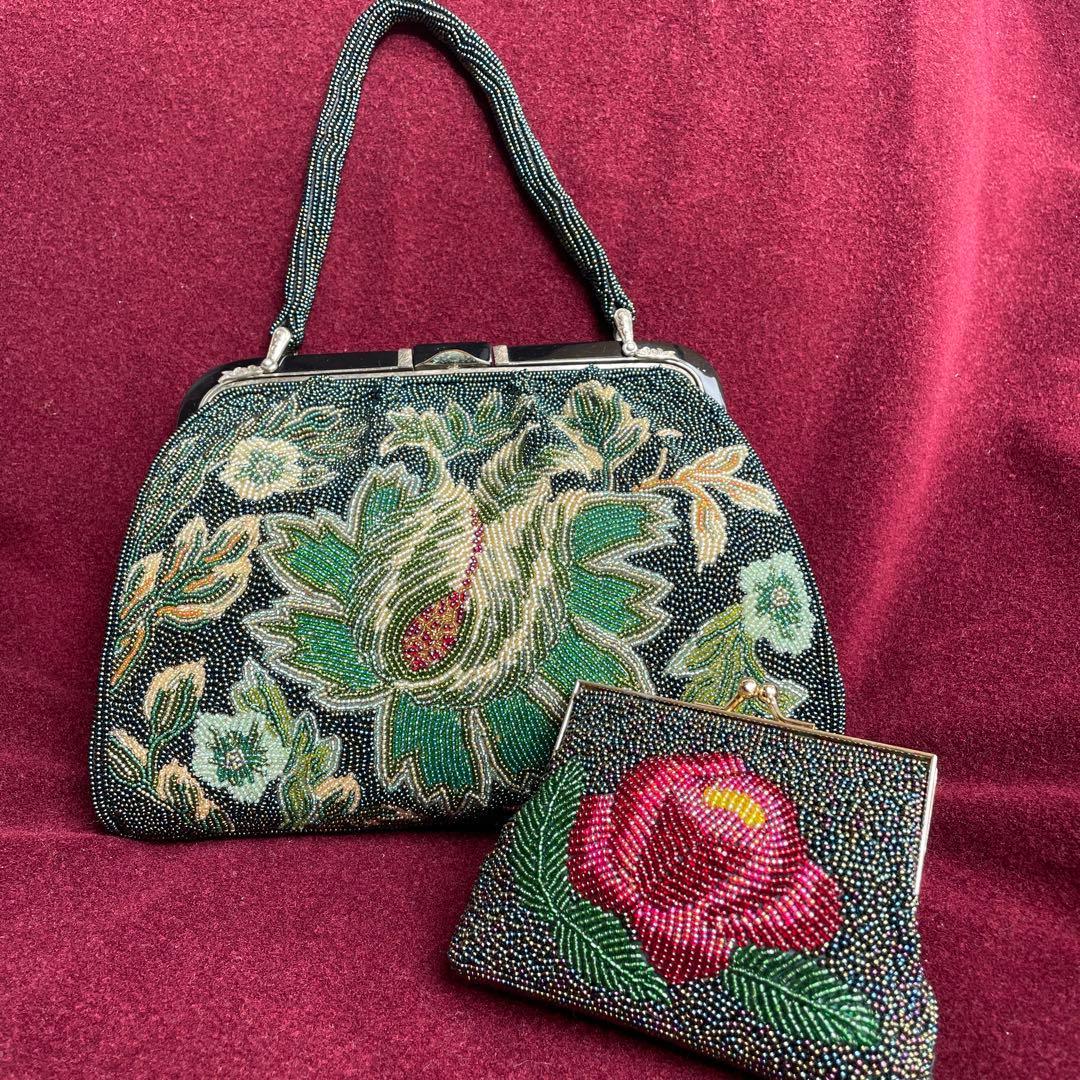 【高級品】ビーズバッグ　2点