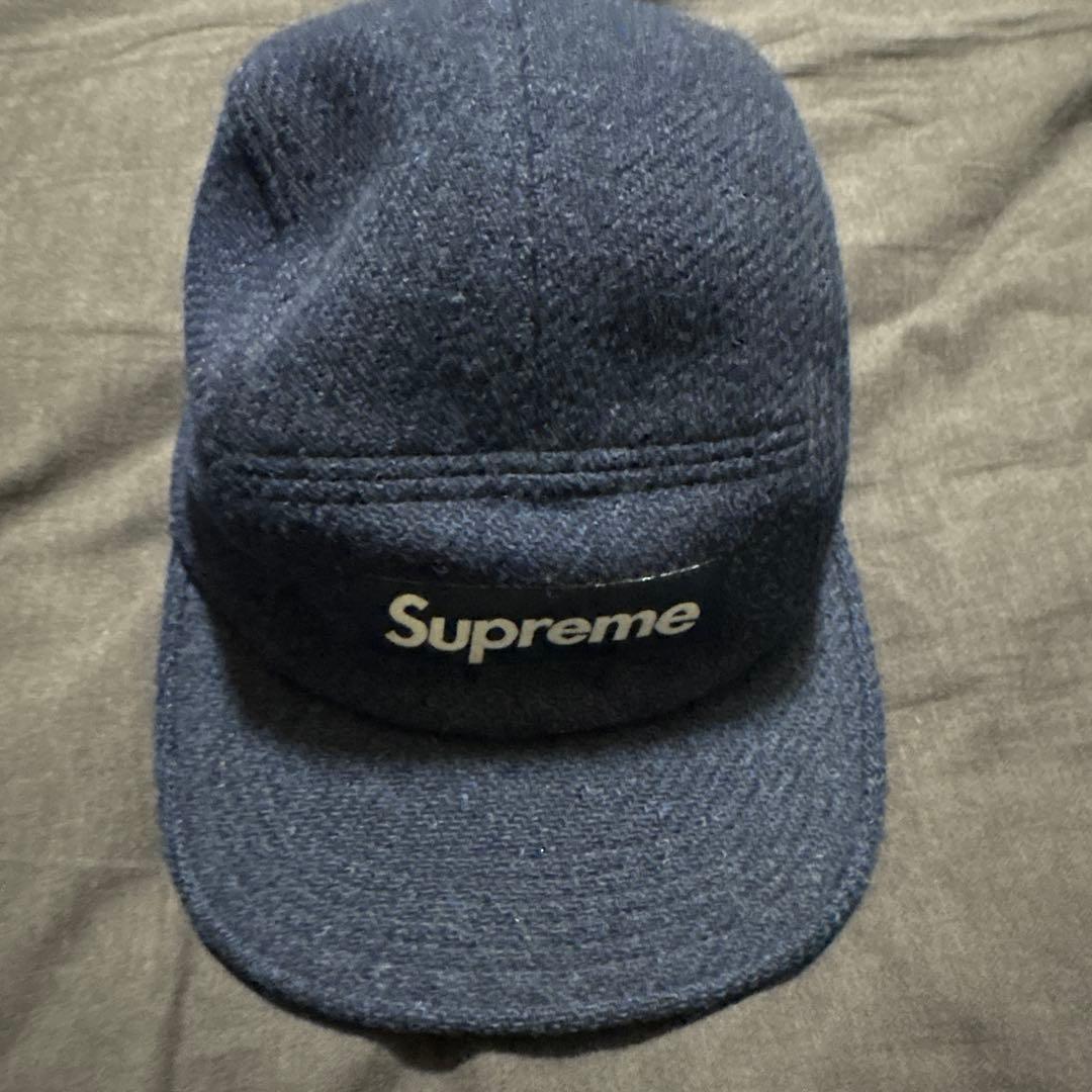 Supreme ネイビーキャップ ハリスツイード