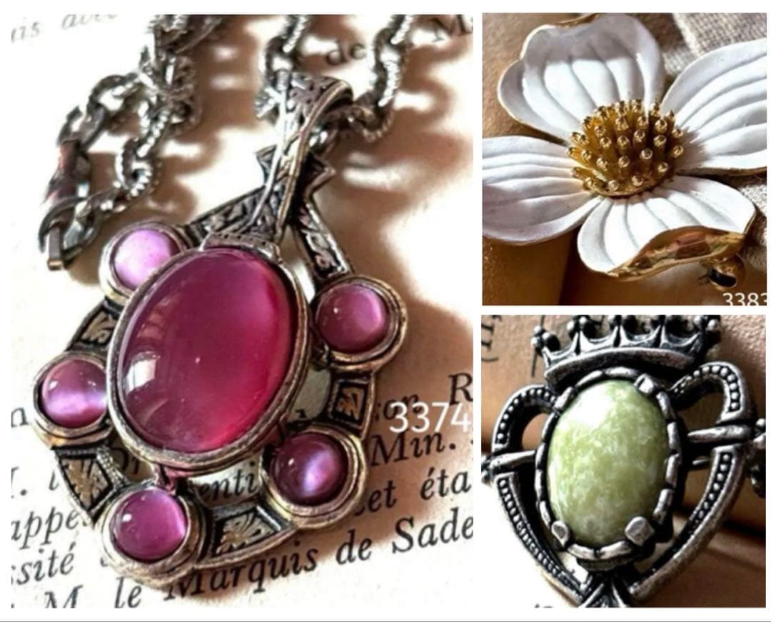 ★光と風★3383☆クラウントリファリ/ハナミズキブローチ他2点