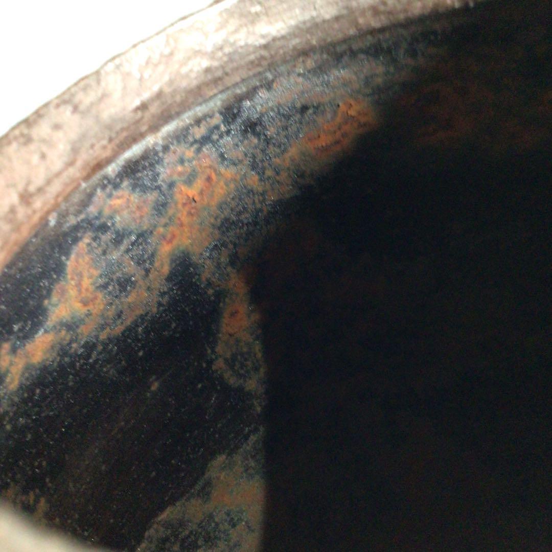 Ｐ４７６　茶釜　『釜師　畠春斎造』『竹紋』『六方翼形釜』　共箱　茶道具