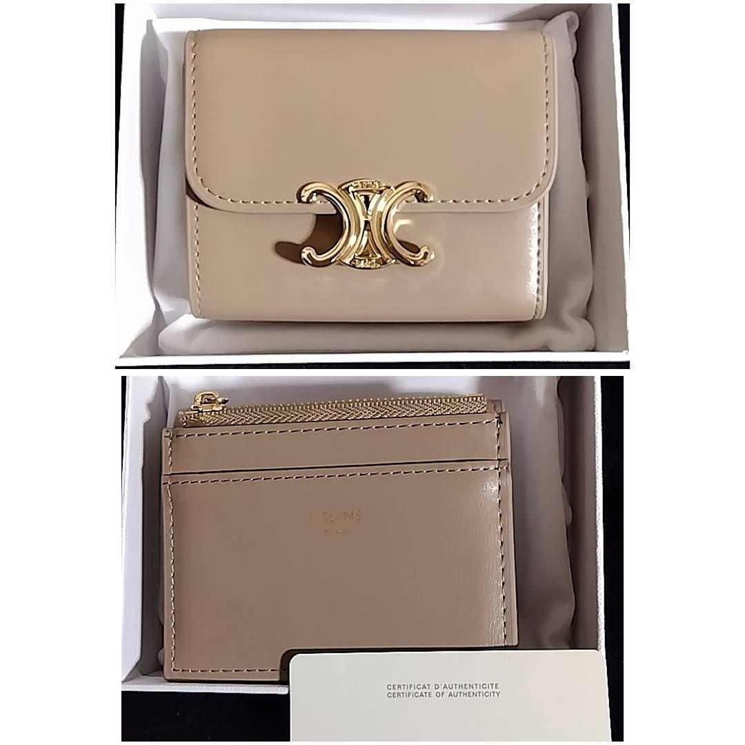 CELINE ベージュ 三つ折り財布　並行輸入品