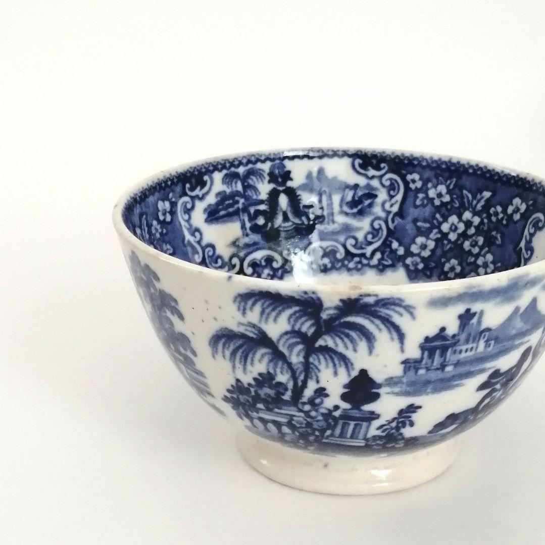 阿蘭陀焼 デルフト ペトルス・レグー窯 銅版転写 煎茶碗 アンティーク