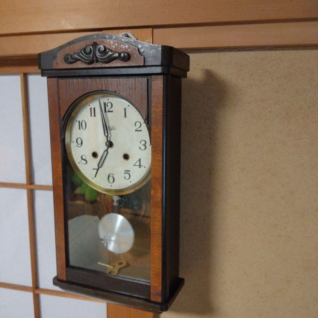 値下！分解ムーブメント洗浄注油動作確認！meiji ゼンマイ 振り子時計 可動品