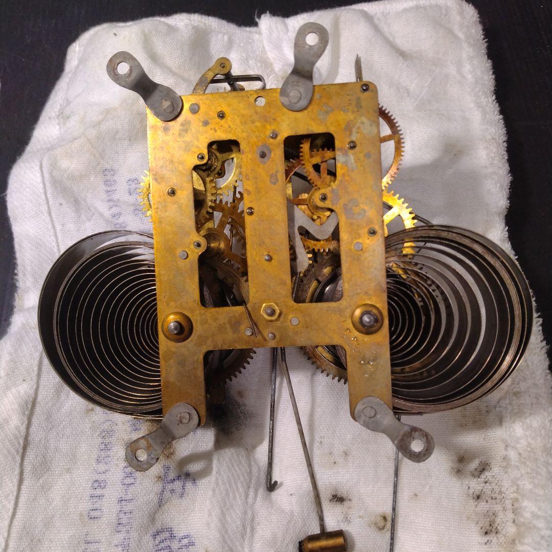 値下！分解ムーブメント洗浄注油動作確認！meiji ゼンマイ 振り子時計 可動品