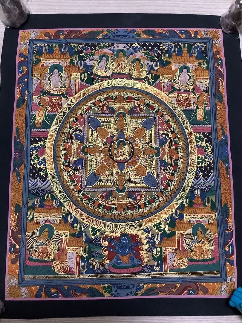 《 チベット密教　新品　1点物 》 手描き　曼荼羅　仏陀　釈迦　仏画　仏教　f1