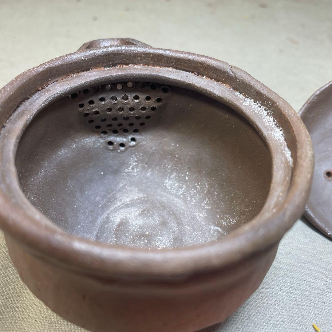 古い備前焼 備前龍宝瓶 手造り宝瓶 煎茶道具 茶器