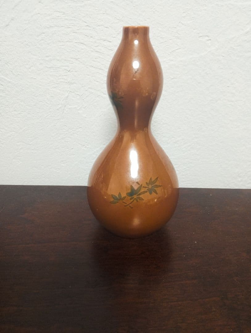 明治工芸品　瀬戸焼　川本桝吉　瓢箪花瓶　里帰り