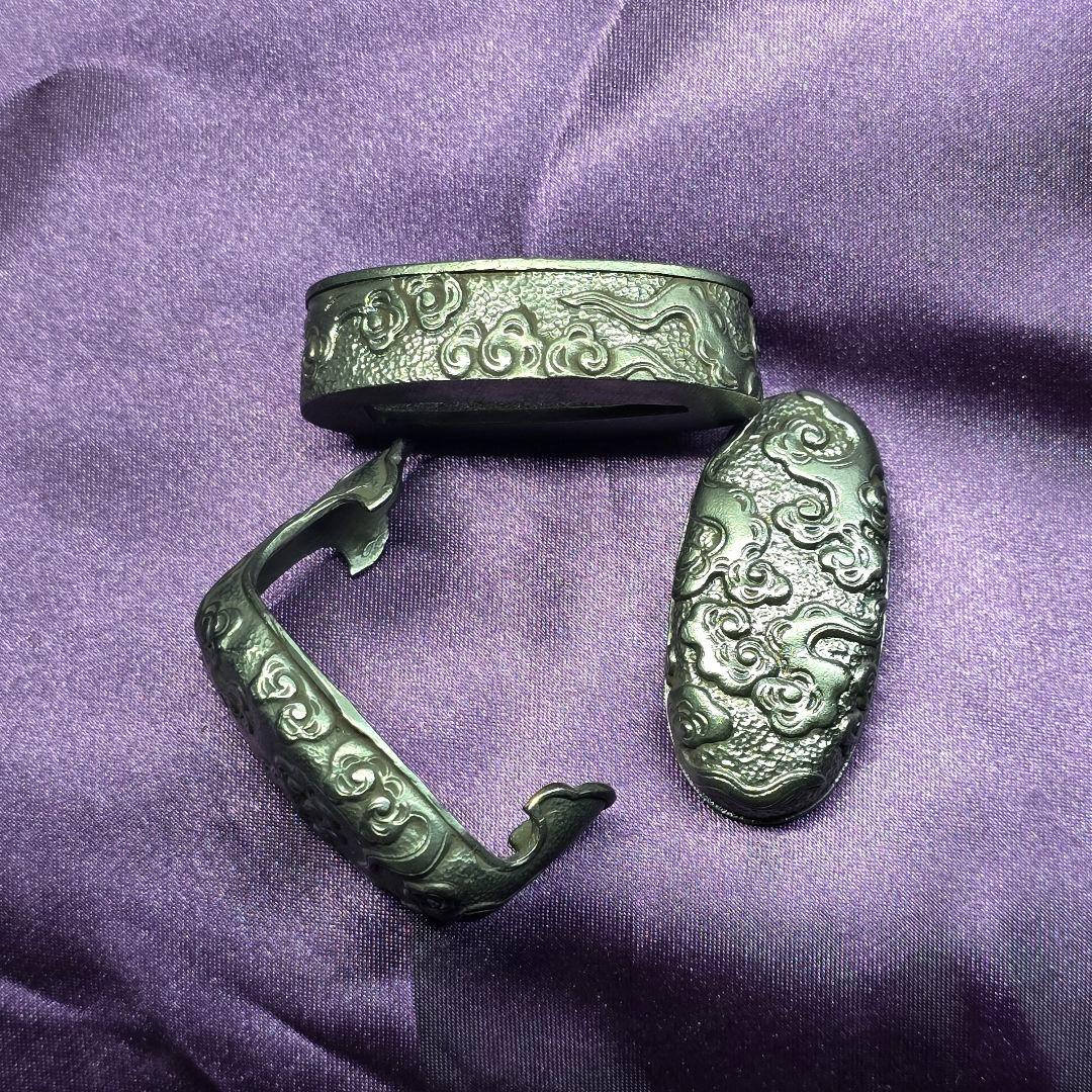 縁頭 鐺 一作金具3点 大縁41mm