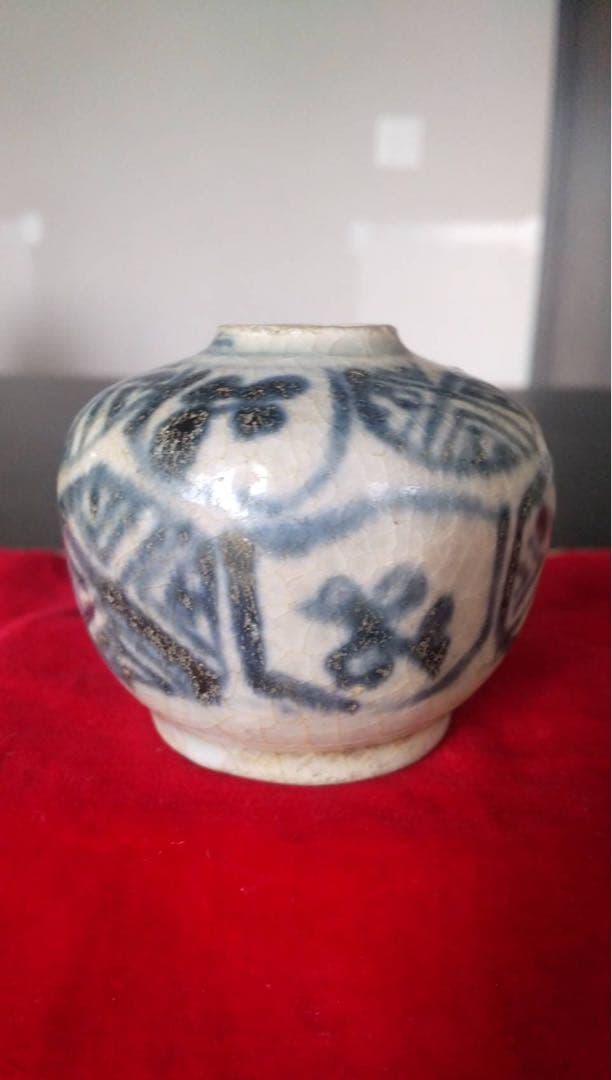 安南染付　古陶磁　中国美術　小壷　振り出し　一輪挿し