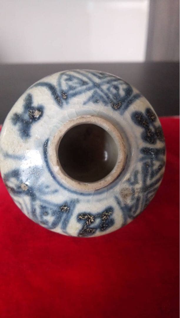 安南染付　古陶磁　中国美術　小壷　振り出し　一輪挿し