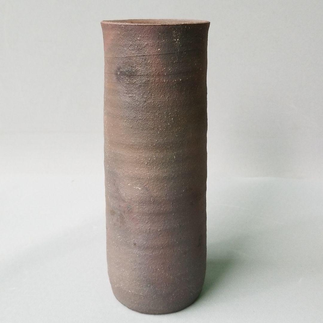 信楽焼 伝統工芸士 加藤喜代司作窯変花入 高さ２６.５cm