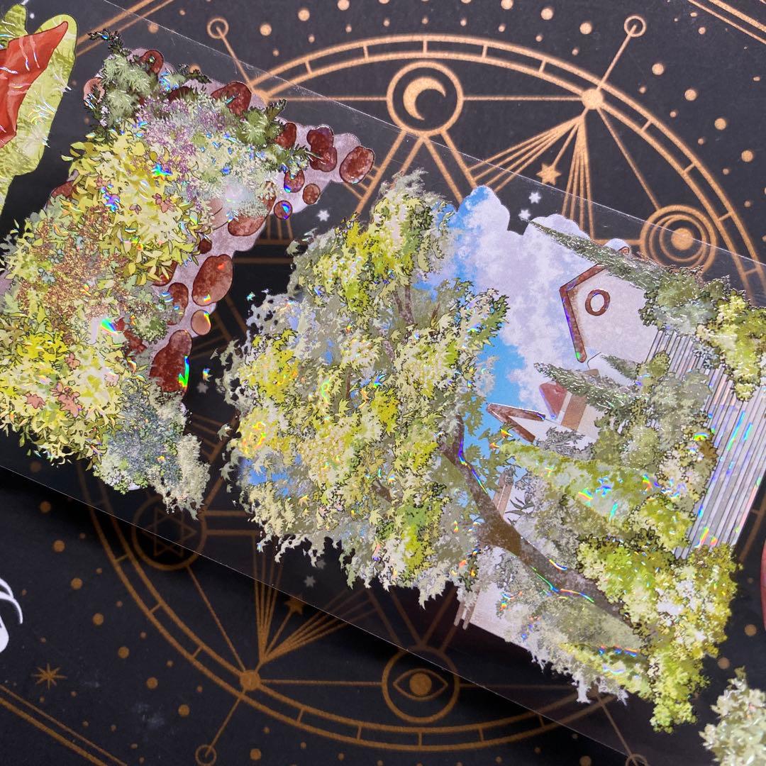 【9333】海外　マステ　中古巻　貝殻光マスキングテープ　装飾背景系　街景色