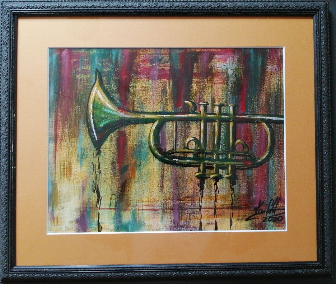 オリジナル自作絵 絵画 sawatari_doodles【Trumpet】