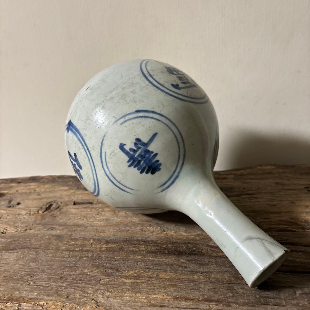 朝鮮美術　李朝染付徳利　花入　古民芸　韓国骨董　検:青山二郎　白洲正子　立原正秋