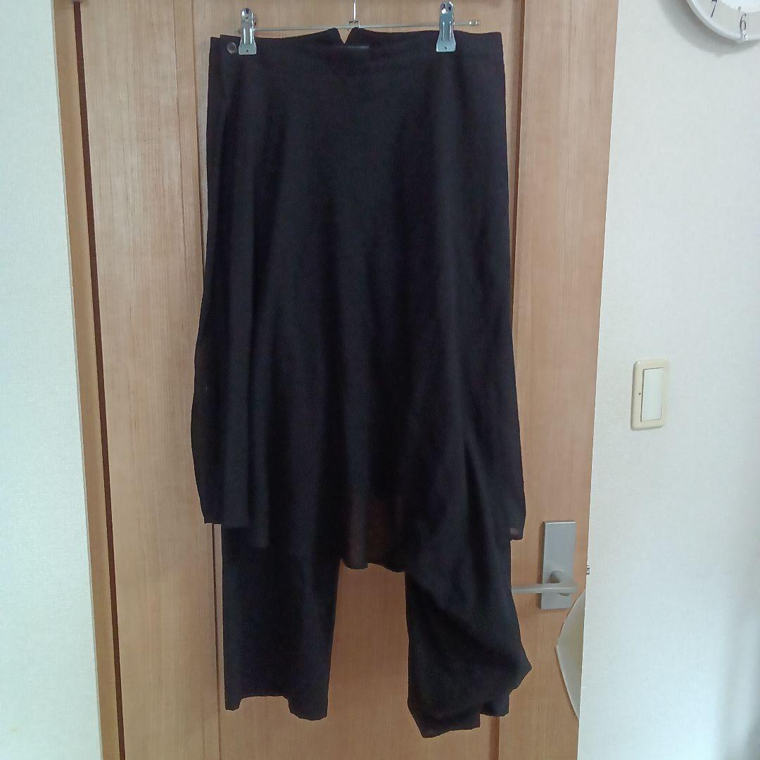 Yohji Yamamoto ブラック スカート付きパンツ