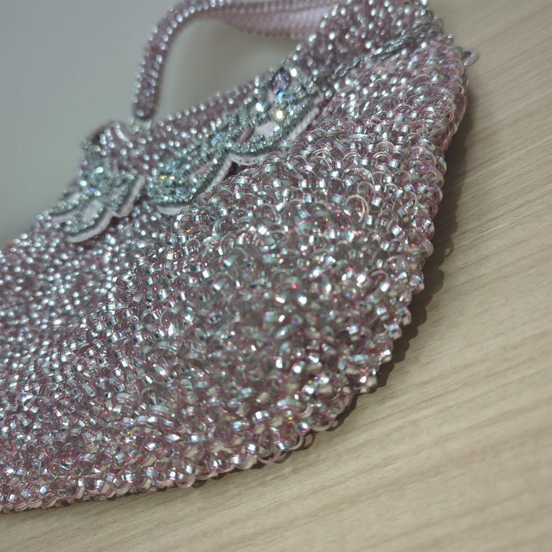 アンテプリマ　ワンショルダー　ワイヤーバッグ　ピンク　チャーム付き　2WAY