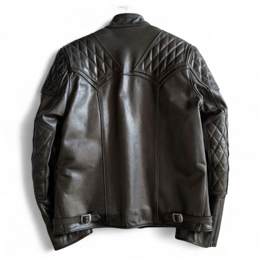 バークボックス 裏キルティング レザー ライダースジャケット 38 ブラック
