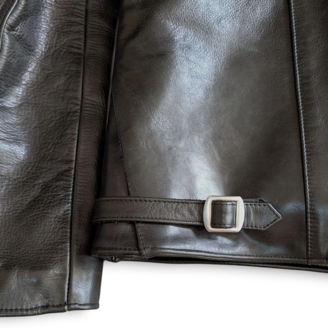 バークボックス 裏キルティング レザー ライダースジャケット 38 ブラック