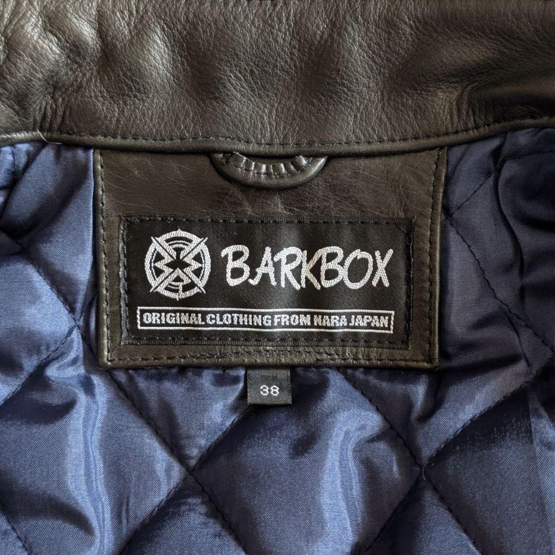 バークボックス 裏キルティング レザー ライダースジャケット 38 ブラック
