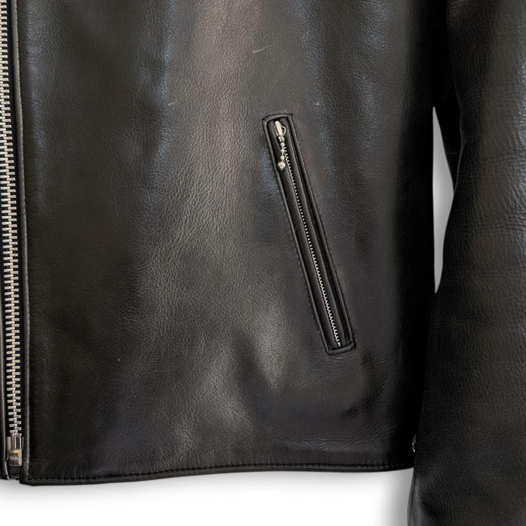 バークボックス 裏キルティング レザー ライダースジャケット 38 ブラック