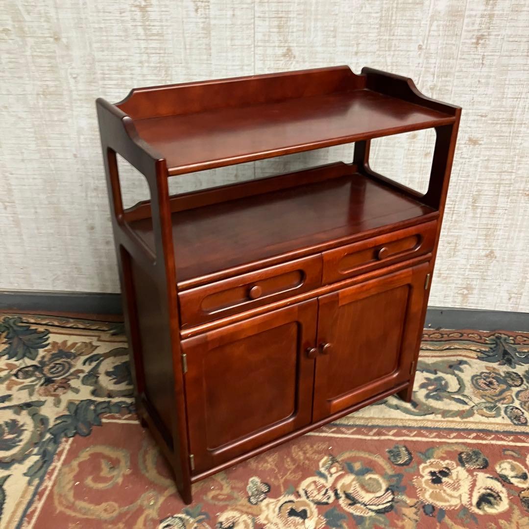 昭和レトロ 木製コンソールテーブル コールキャビネット 電話台 花台 古家具