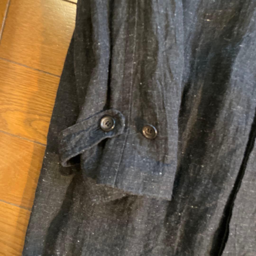 コムデギャルソンオム　麻100%のフライフロントコート