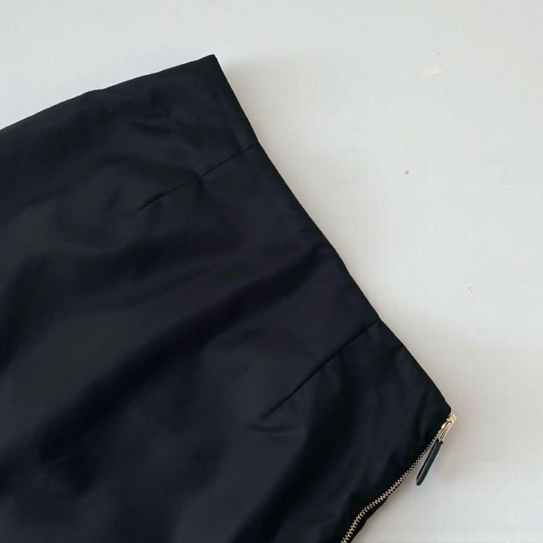 【美品】PRADA プラダ リナイロン ペンシルスカート 三角ロゴプレート 黒