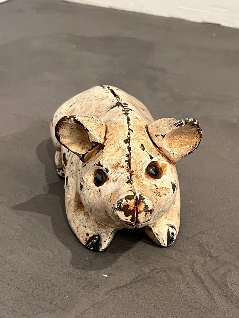 VINTAGE CAST IRON PIG BANKブタ貯金箱　ヴィンテージ鋳鉄