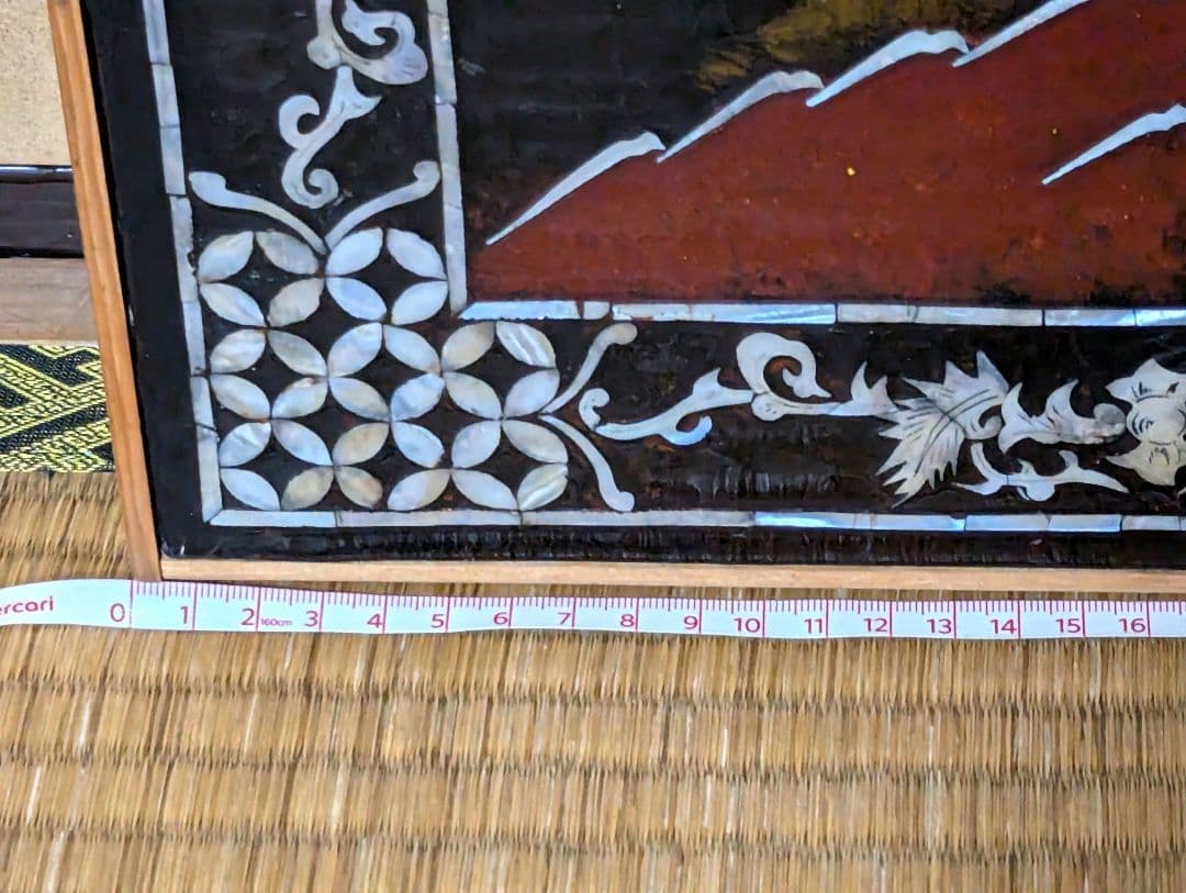 中国螺鈿絵　アンティーク　4枚組　壁掛け