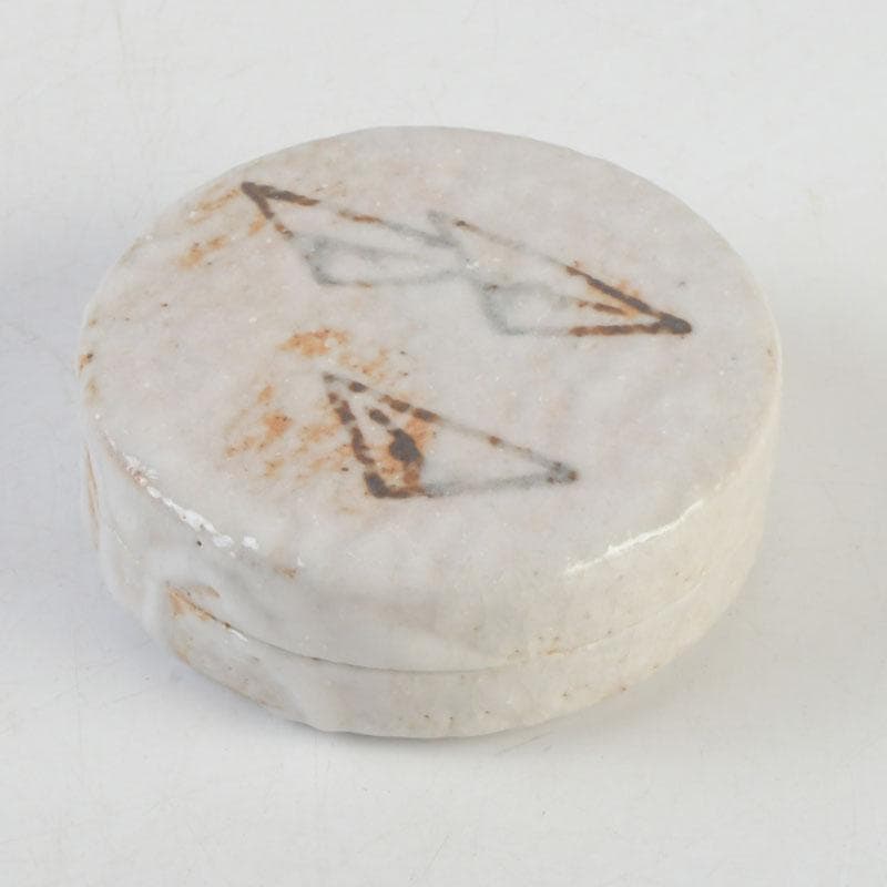 茶道具　志野焼　野中春清作　香合　時代箱付　V　9700