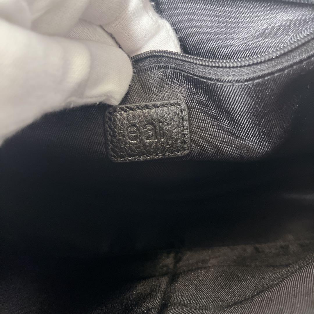 美品 イアパピヨネ ワイドテープ レザー ショルダーバッグ 本革 ブラック