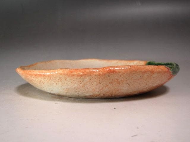 ★　北大路魯山人　織部蟹絵平向　温かみある一品です★x598