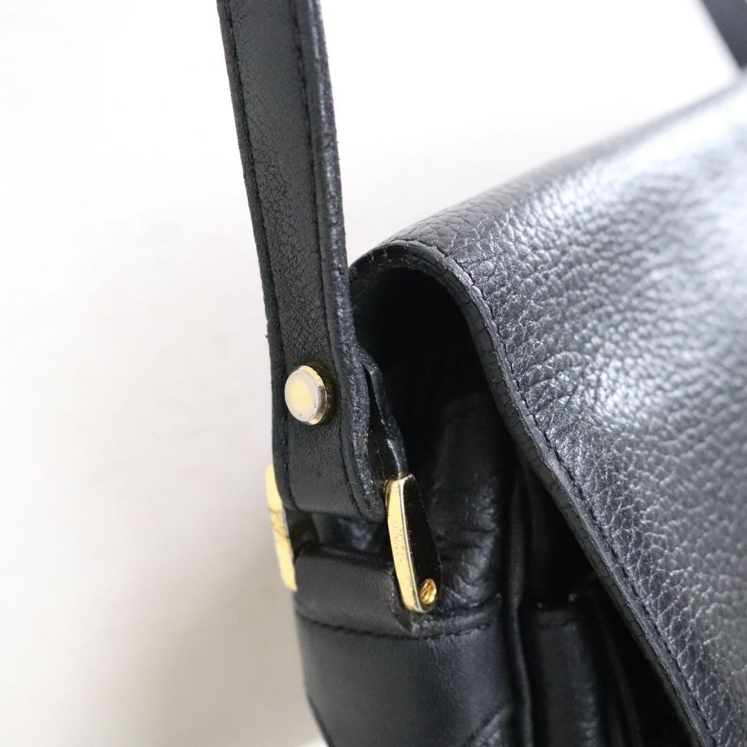 BURBERRY バーバリーズ ショルダーバッグ シボ革レザー ノバチェック黒