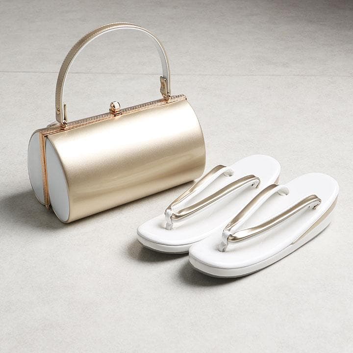 「さや❤︎」専用【新品】草履バッグセット　エナメル (ゴールド)　03592