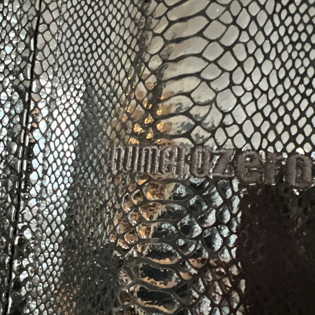 【TOM Chan】レザージャケット　パイソン型押し豚革　エナメルジップ