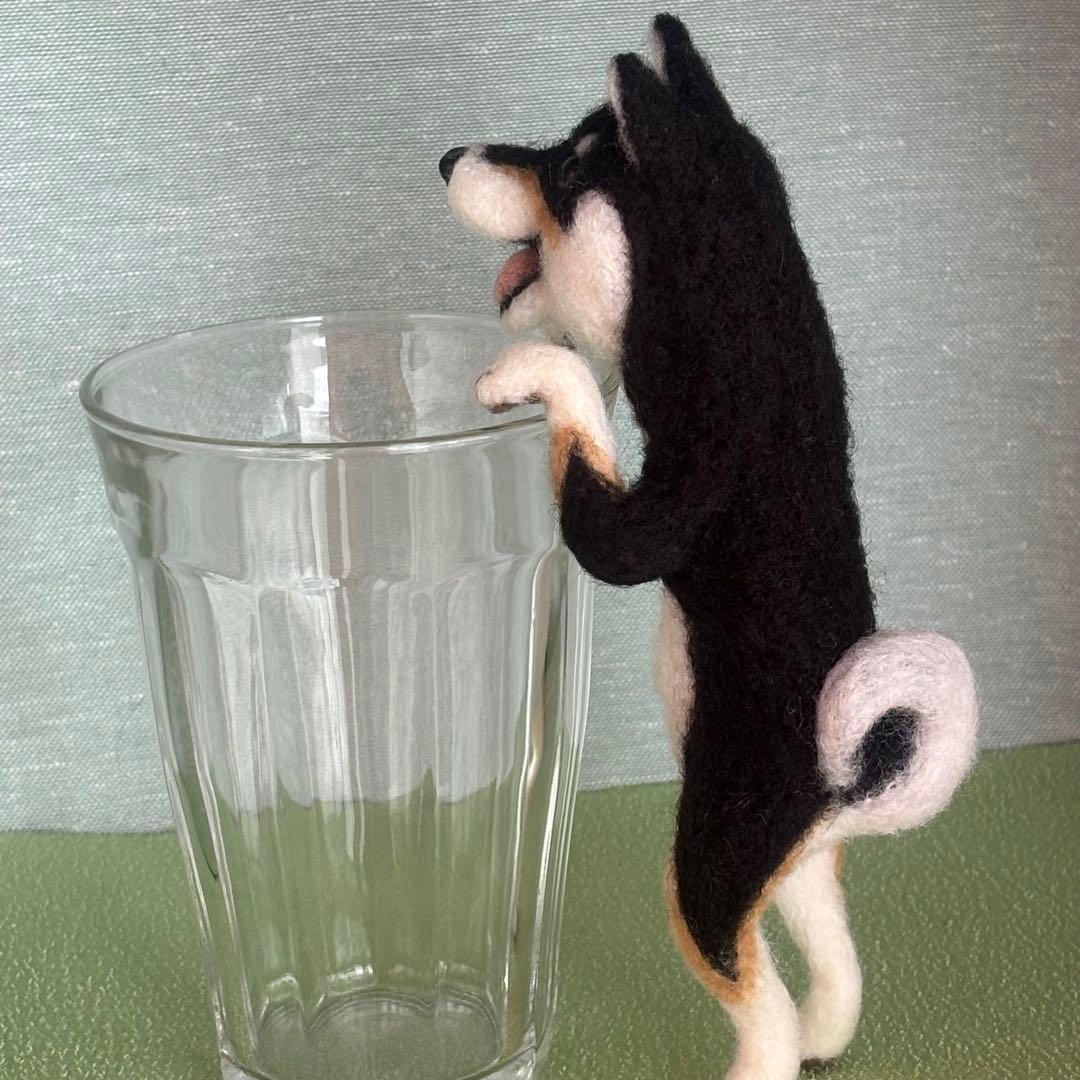 柴犬　黒柴　羊毛フェルト　ハンドメイド　No.104