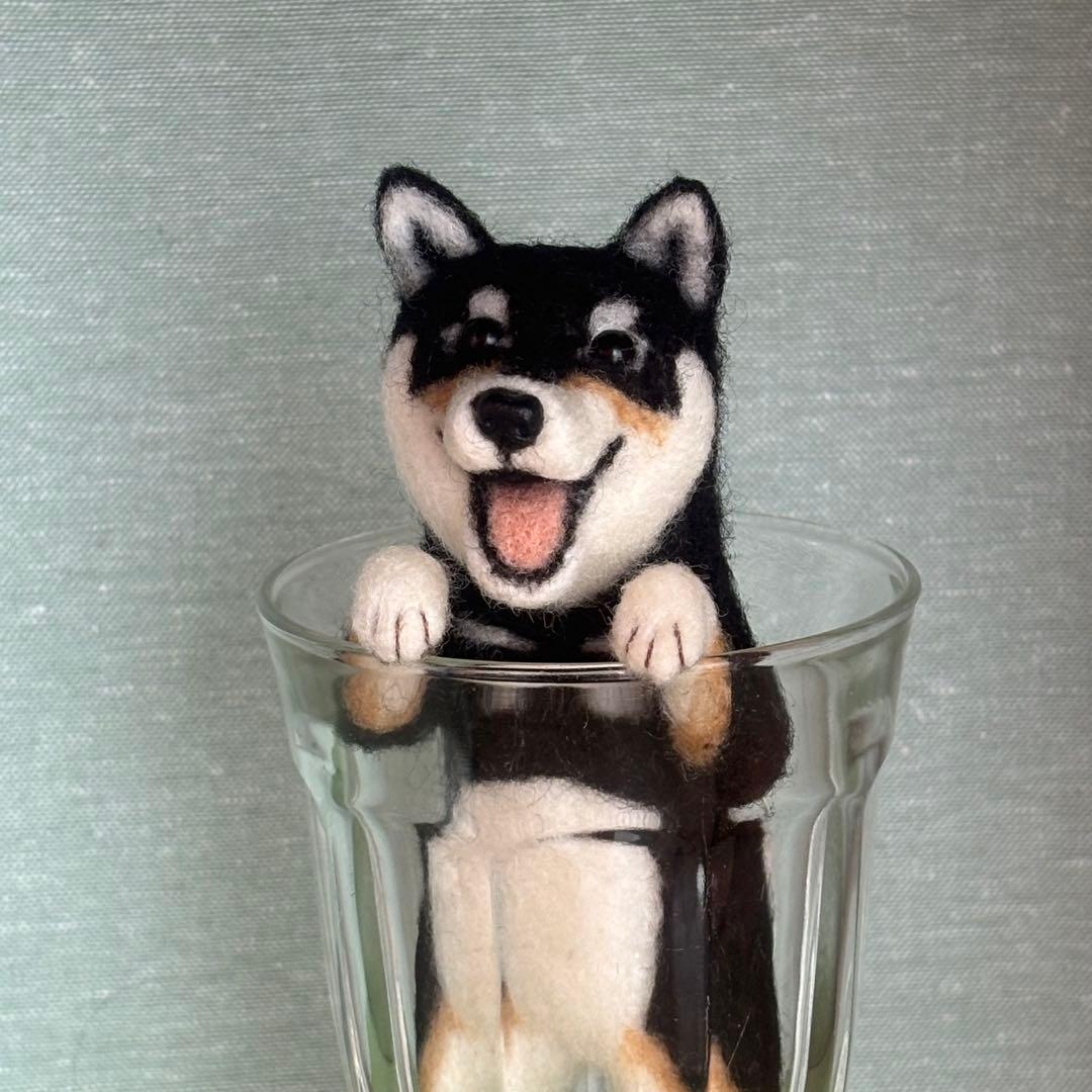 柴犬　黒柴　羊毛フェルト　ハンドメイド　No.104