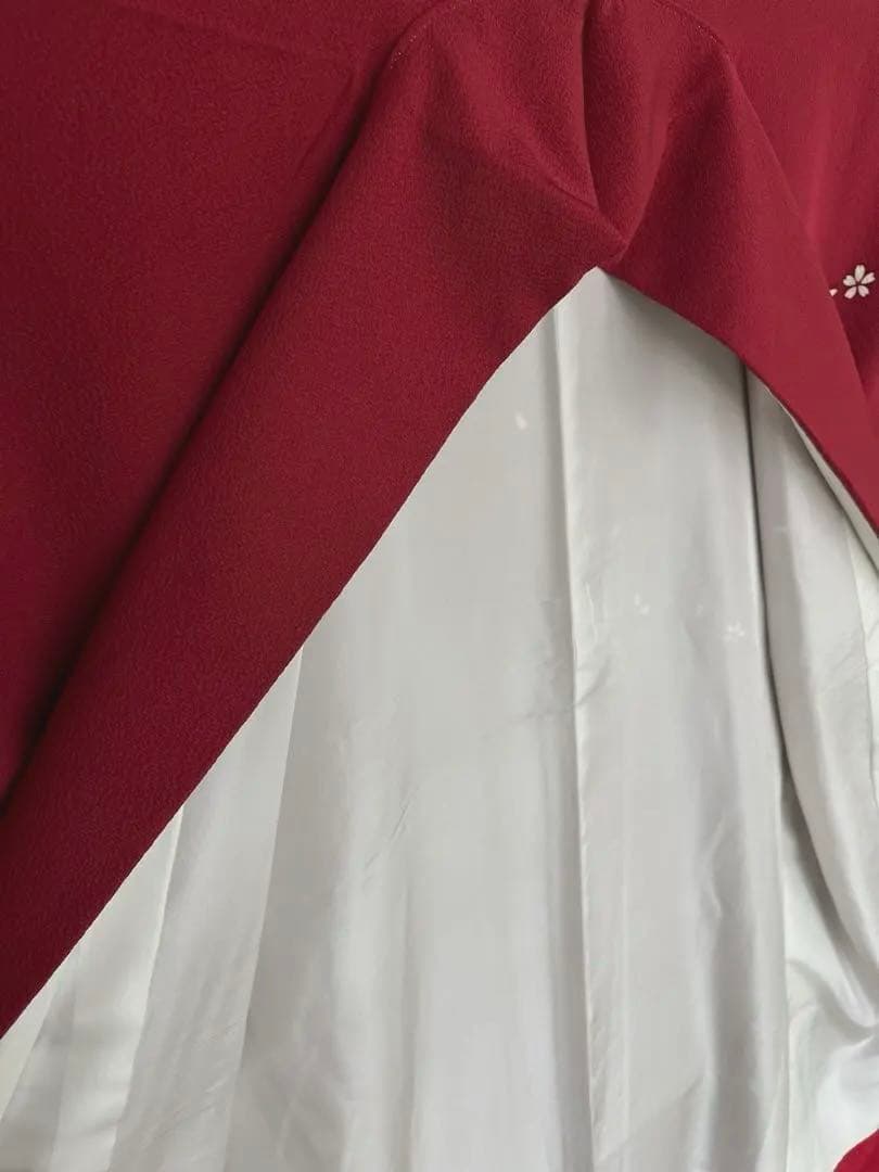 値下げ★ 中古　振袖　仕立て上がり　赤　えんじ色　NO.B12