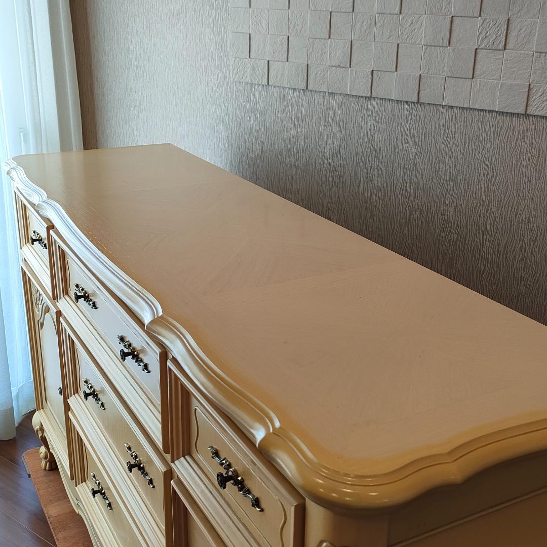 フレンチ　アンティーク　チェスト　引出し5杯　開き扉