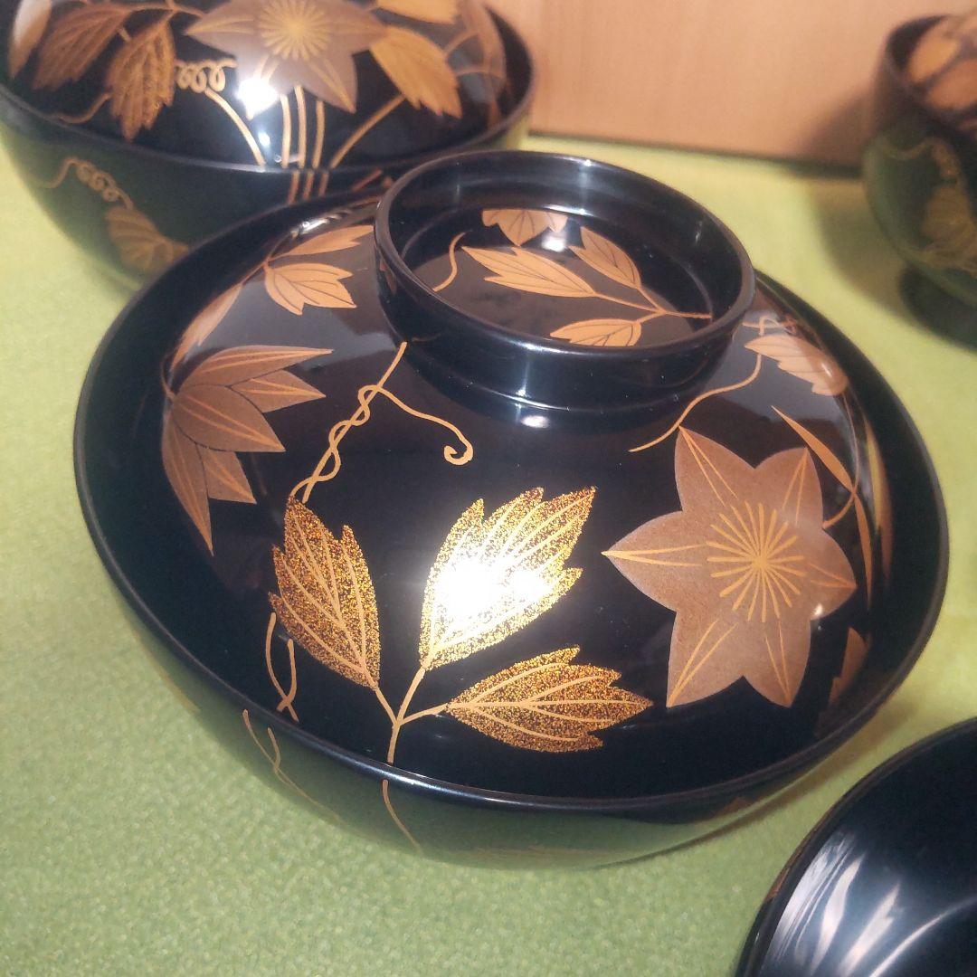 輪島塗 吸い物椀 鉄線 蒔絵 前田定治郎謹製 椀 蓋付 御椀