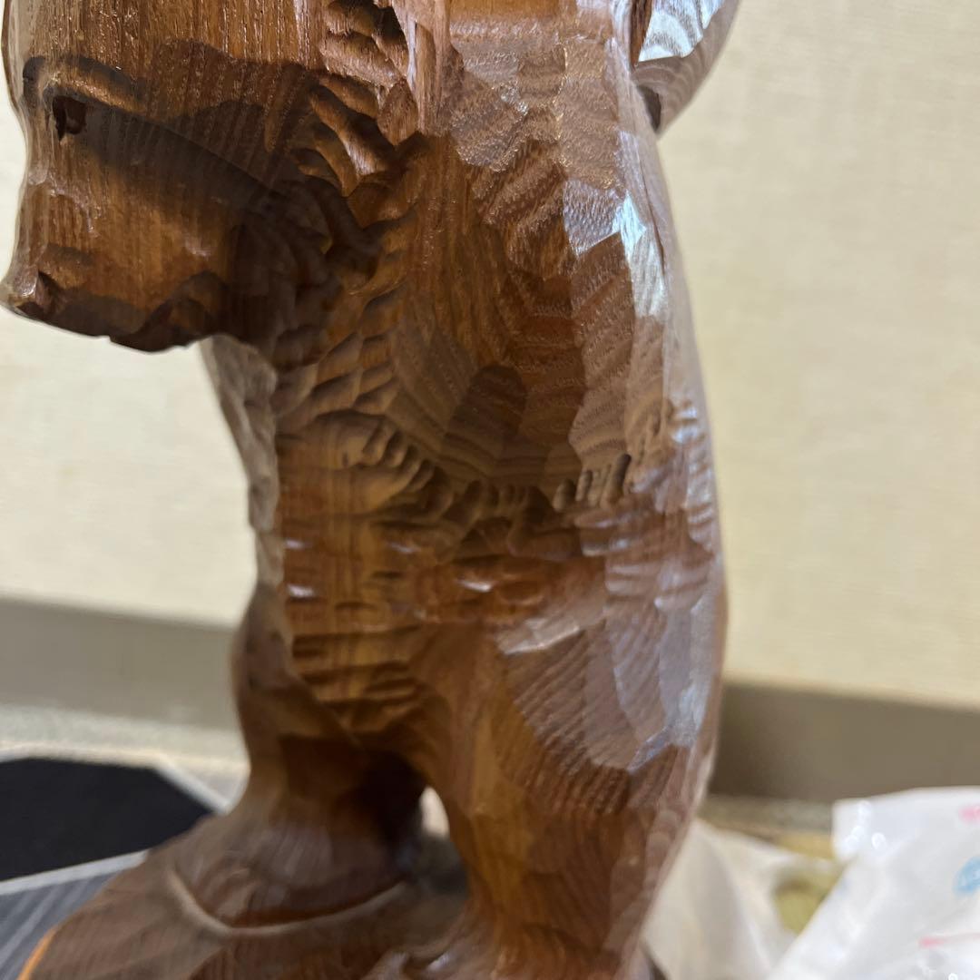 北海道　東栄民芸社　木製　木彫り　熊　おんぶ　肩車　彫刻　民藝　クマ　レトロ