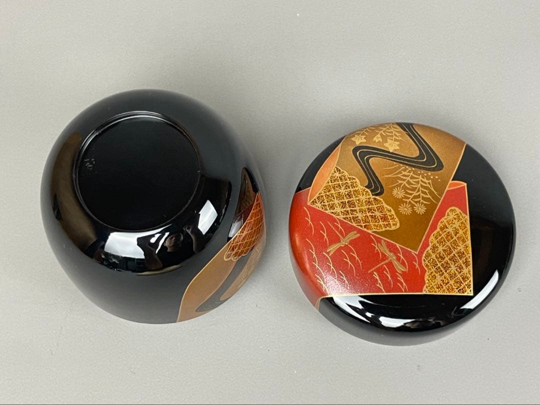 村田宗覚作 誰袖蒔絵 大棗 茶道具 共箱共布付 漆芸 茶器 塗師 利休棗 蜻蛉