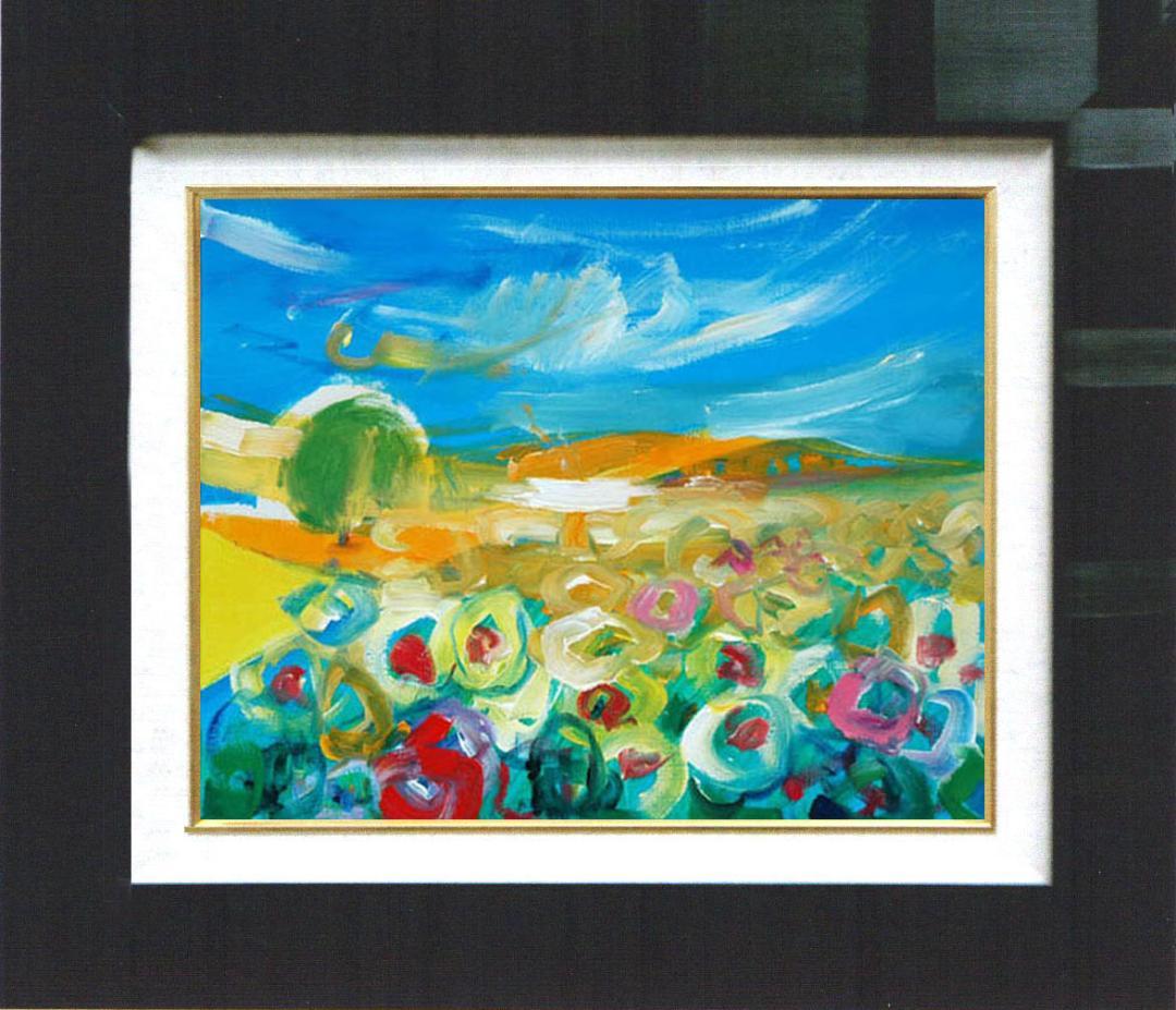 油絵 菅家令子 絵 絵画 インテリア 額付(黒) uF6-050610 風景