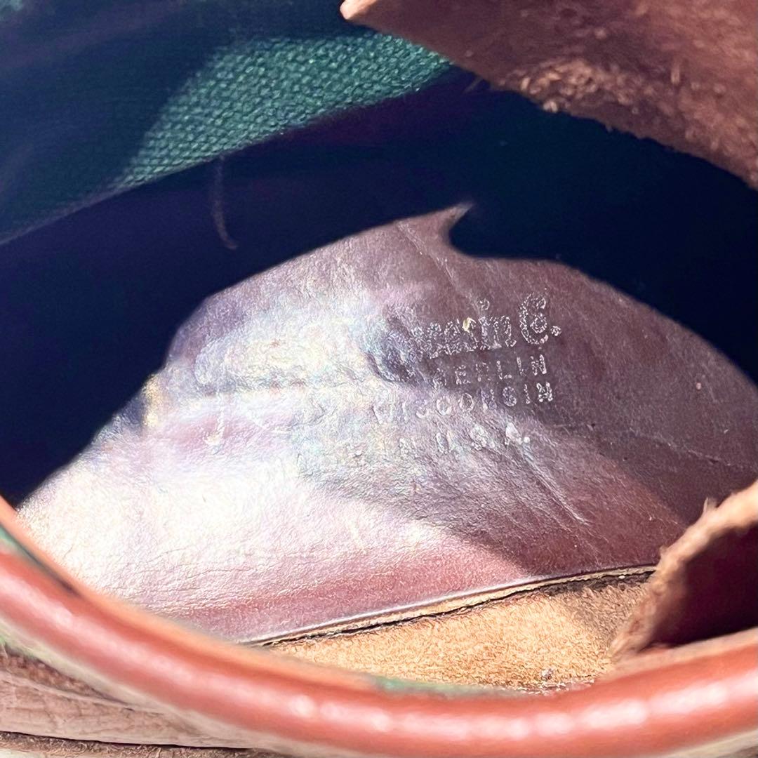 超希少！☆ラッセルモカシン　ショート サファリ 25㎝　本革　ブラウン×グリーン