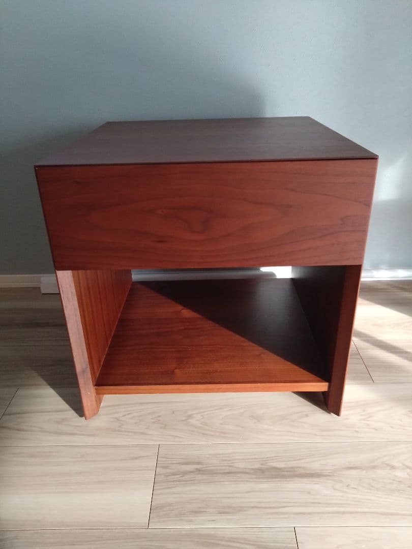 木製サイドテーブル　ウォールナット　 引き出し付き